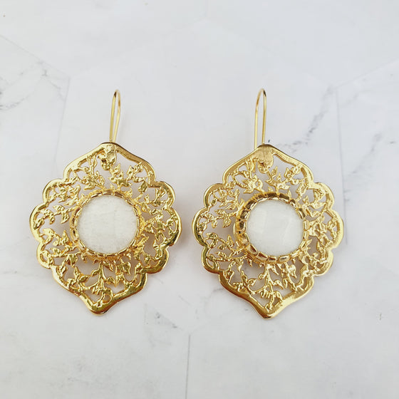 White Jade Sultan  Earrings