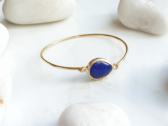 Teardrop Blue Jade bangle