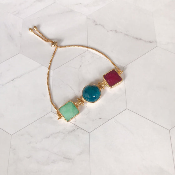 Leyla 3 stone agate Bracelets