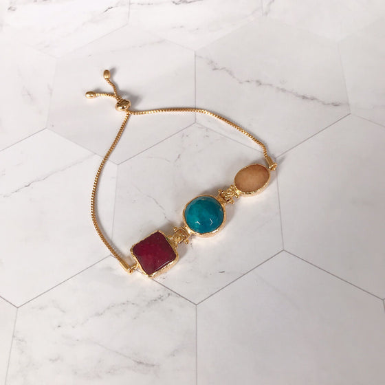 Leyla 3 stone agate Bracelets