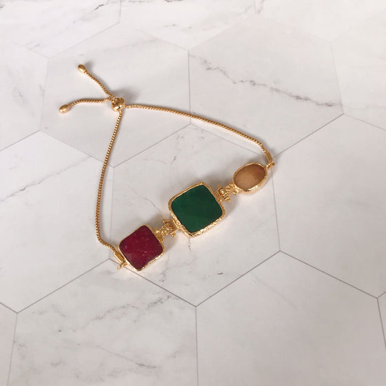 Leyla 3 stone agate Bracelets