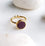 Zehra Dark Purple Jade one stone ring