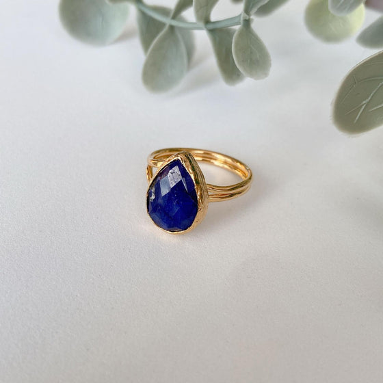 Isra Teardrop Sapphire Ring