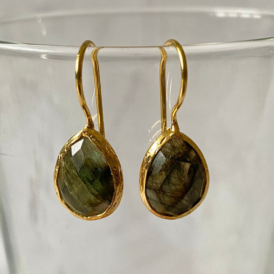 Isra Teardrop Labradorite Earrings