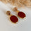 Carnelian and Clear Crystal Quartz 2 Stone Drop Earrings
