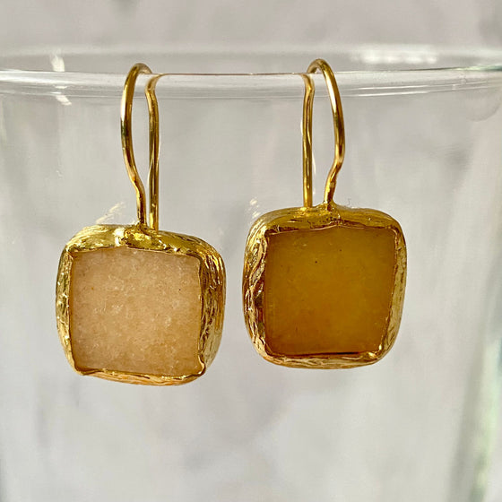 Alara Yellow Agate Earrings