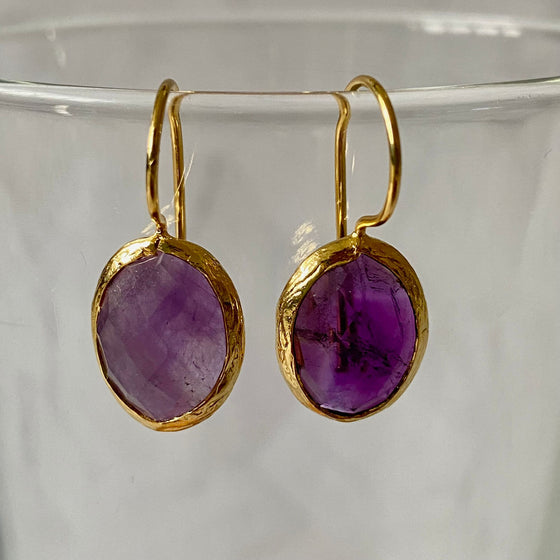 Aysha Oval Amethyst Earrings